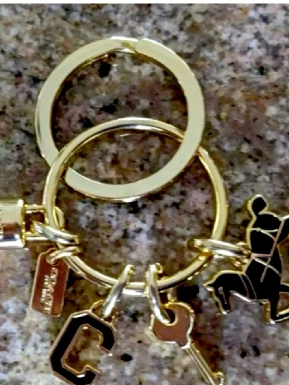 Coach Gold Horse & Carriage Padlock Key Chain Fob, Bag Charm Key Ring NWT F65167